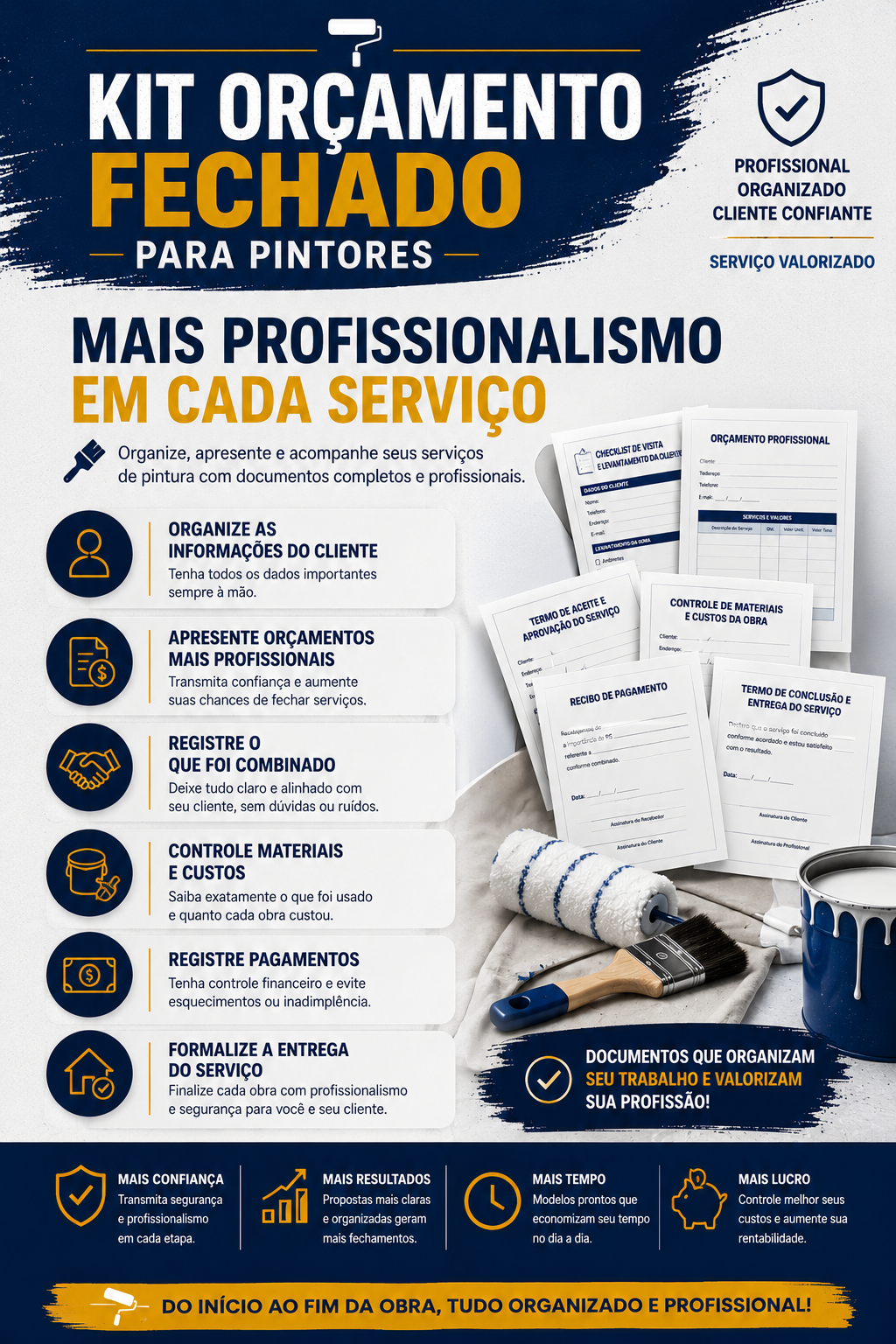 Benefícios do Kit Orçamento Fechado para Pintores