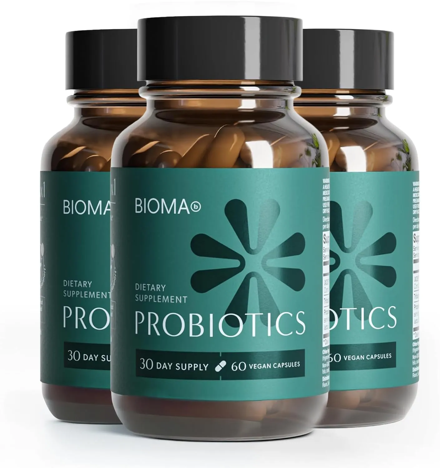 Bioma Probiotics dietary supplement bottles
